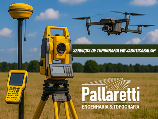 Topógrafo especialista da Pallaretti realizando Levantamento Topográfico Planialtimétrico em Jaboticabal. Fornecemos Georreferenciamento INCRA e Projeto Terraplanagem. Contrate os melhores Serviços de Topografia em Geral em Jaboticabal/SP.